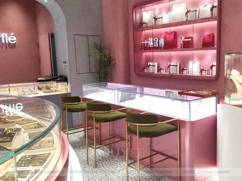 Luxury Black Jewelry LED Showcases 01