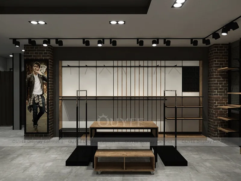 Minimal Black Metal Store Retail Clothing Display - Image 3