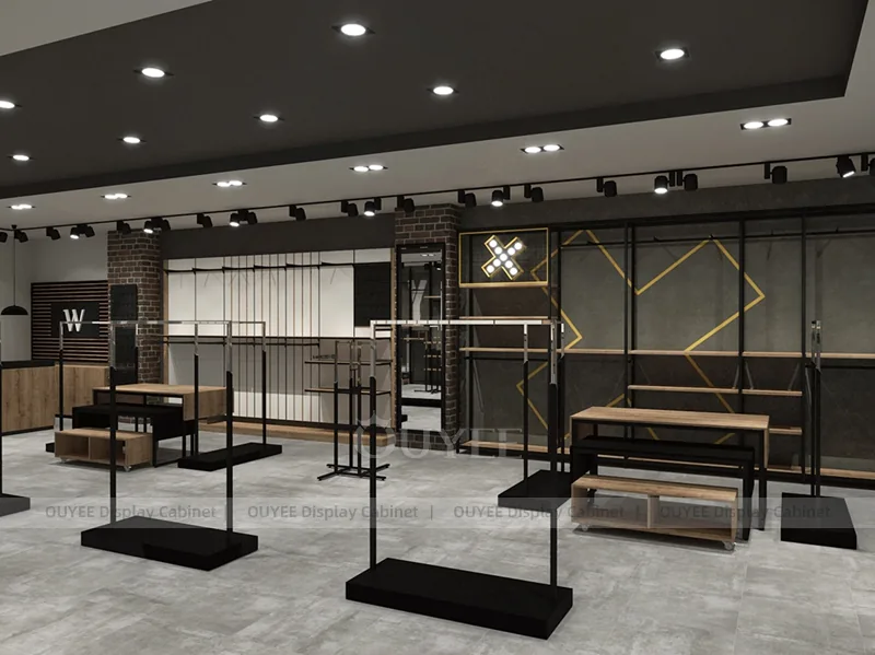 Minimal Black Metal Store Retail Clothing Display - Image 4