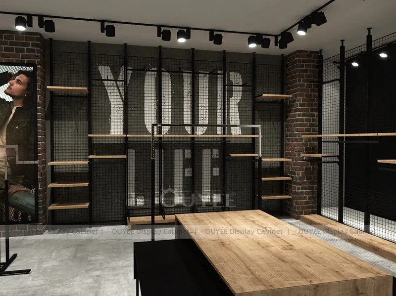Minimal Black Metal Store Retail Clothing Display - Image 6