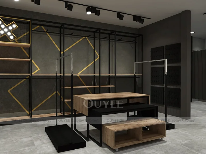 Minimal Black Metal Store Retail Clothing Display - Image 8