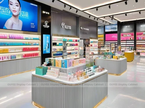 Mint Gray Skincare Store Display