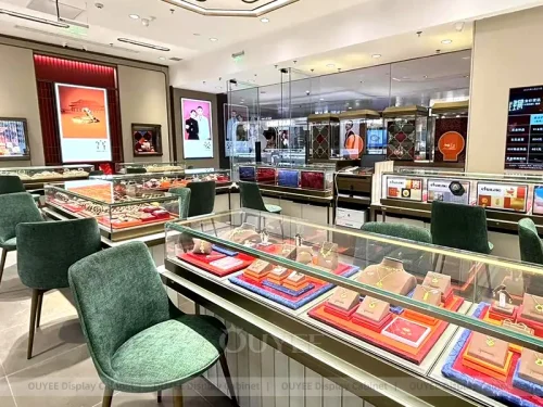 Modern Beige Jewelry Display Table 01