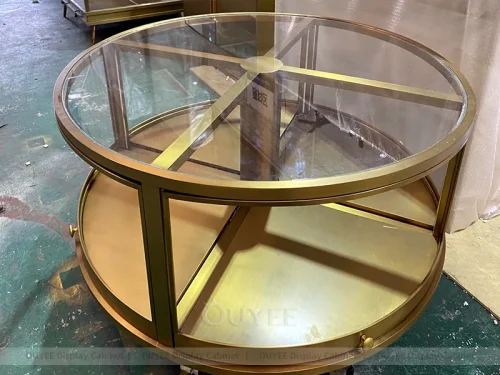 Modern Champagne Gold Jewelry Showcases 01