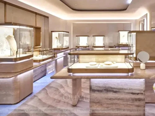 Modern Walnut Jewelry Display Showcases 01