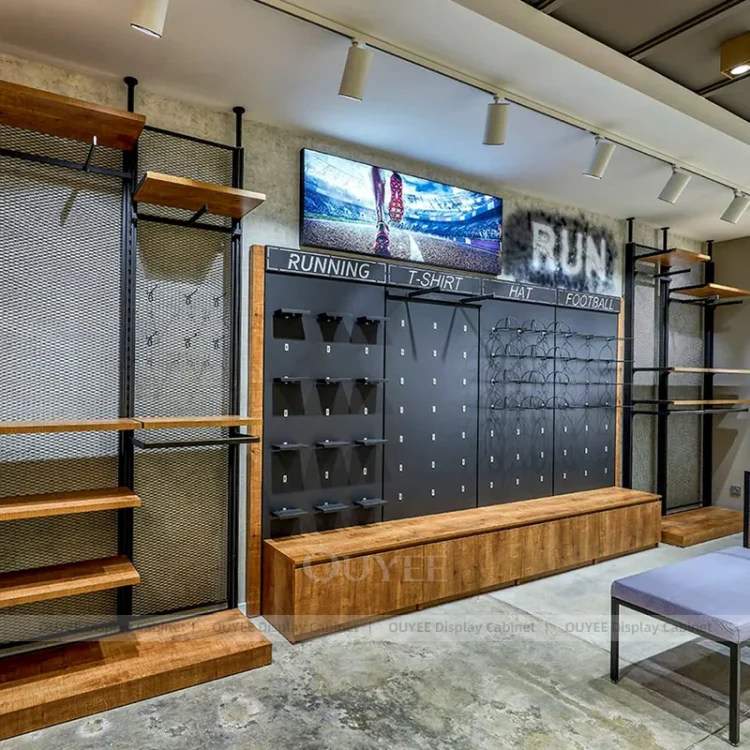 Wall Module Tables Modular Running Wall Display with Center Tables | Custom Display Rack ...
