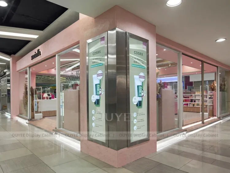 Pink Point Counter Pink Arch Counter Display | Custom Cosmetic Display Manufacturer