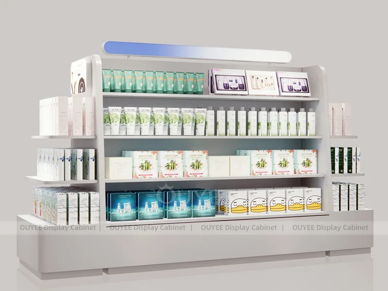 Pink Beauty Supply Gondola Wig Gondola Shelving Display