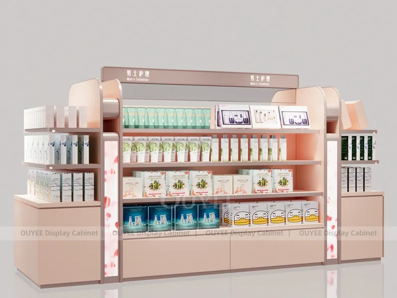 Pink Beauty Supply Gondola Wig Gondola Shelving Display - Image 3