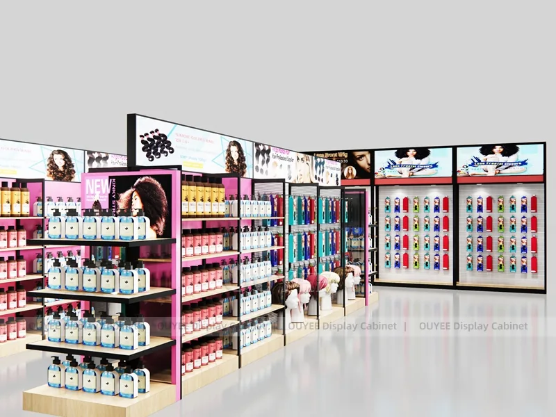 Pink Black Hair Extension Hair Extension Display