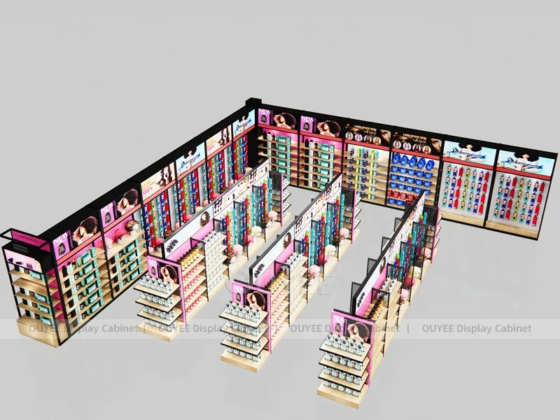 Pink Black Hair Extension Hair Extension Display - Image 2