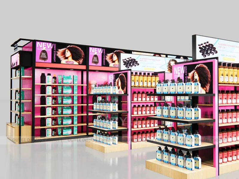 Pink Black Hair Extension Hair Extension Display - Image 3