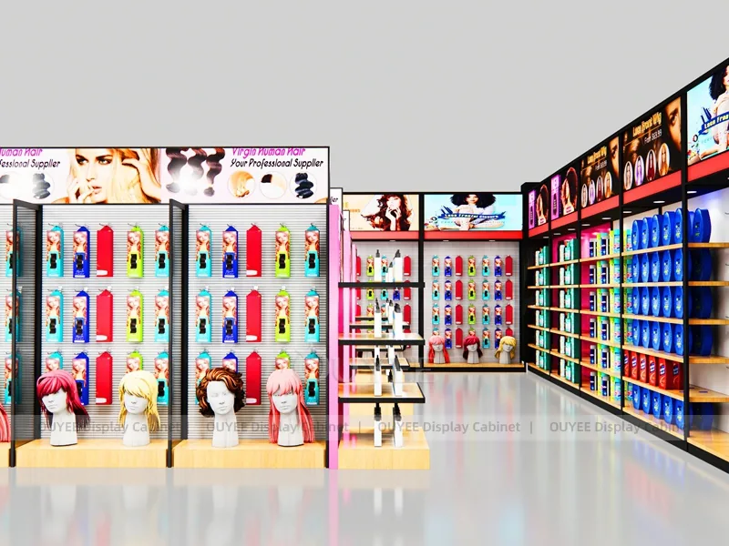 Pink Black Hair Extension Hair Extension Display - Image 4