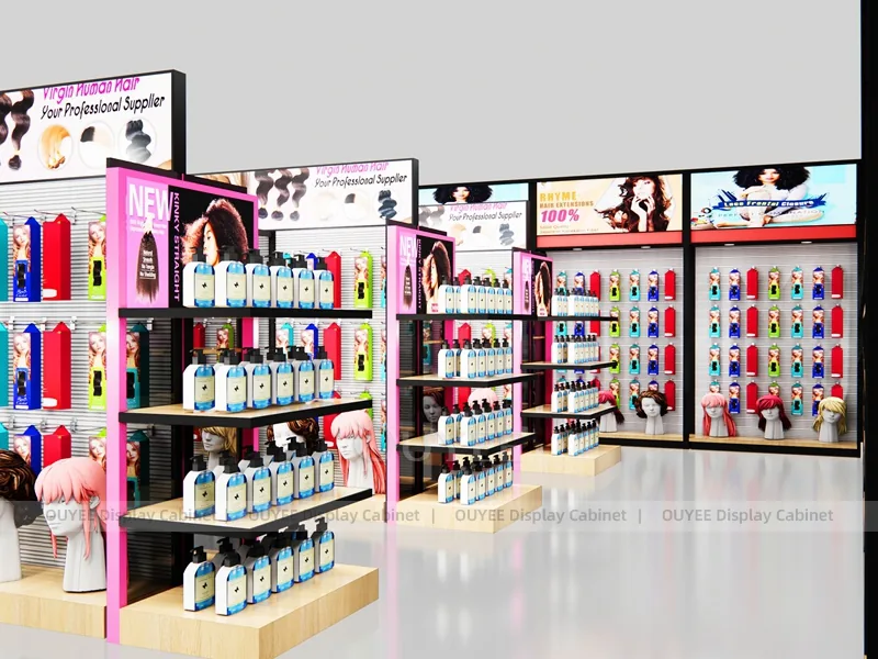 Pink Black Hair Extension Hair Extension Display - Image 5