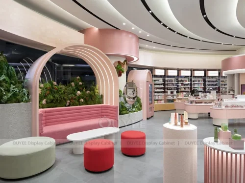 Pink Curved Lounge Display