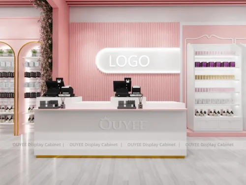 Pink Reception Counter Display