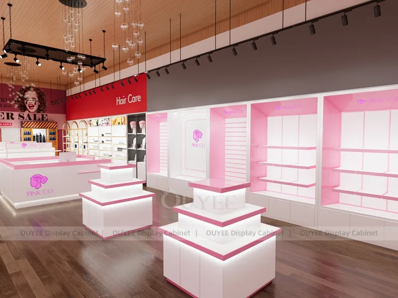 Pink Wig Bundle Round Center Hair Beauty Shop Display - Image 6