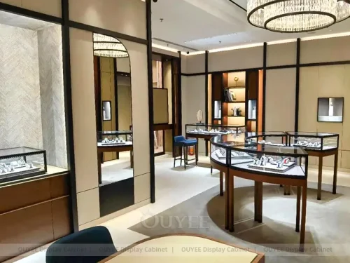 Premium Beige Jewelry Showcase Desk 01