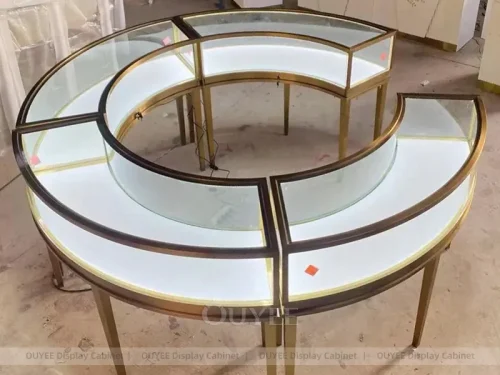 Premium Beige Jewelry Showcase Islands 01