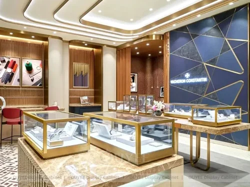 Premium Cream Jewelry Showcase Cabinets 01