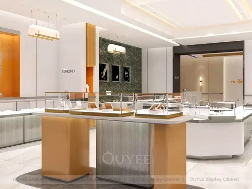 Premium Cream Jewelry Showcase Desk 01