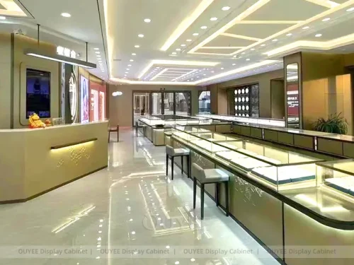 Premium Cream Jewelry Showcase Islands 01