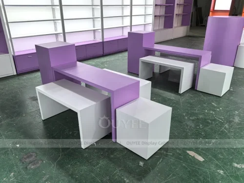 Purple Beauty Gondola Arched Wig Gondola Shelving Display