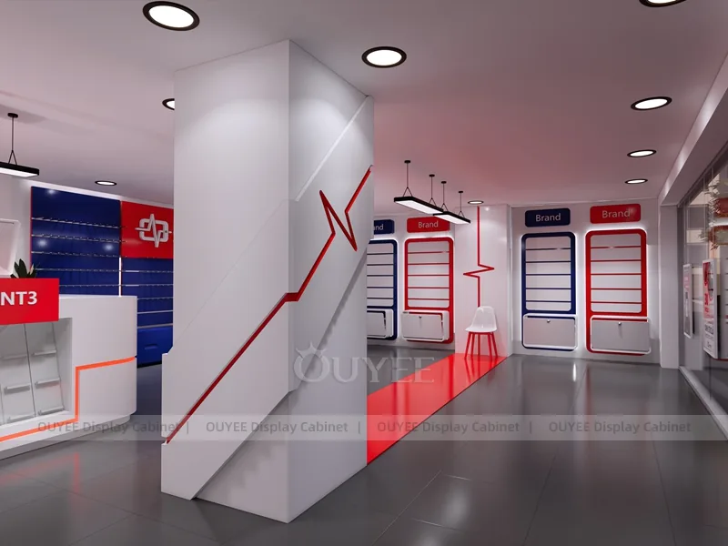 Red And Blue Phone Display Fixture