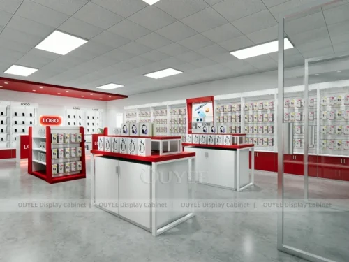 Red And Orange Phone Display Fixture