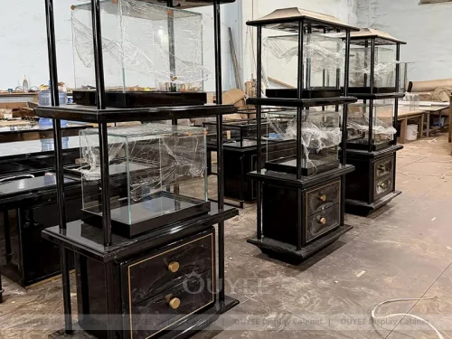 Refined Walnut Jewelry Display Showcases 01