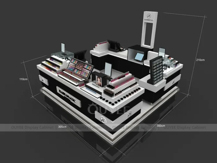 Makeup Display Step Stepped Makeup Kiosk Display | Custom Cosmetic Display Manufacturer