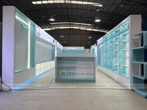Teal And Blue Glass Phone Display Fixture