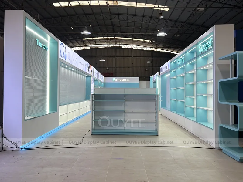 Teal And Blue Glass Phone Display Fixture