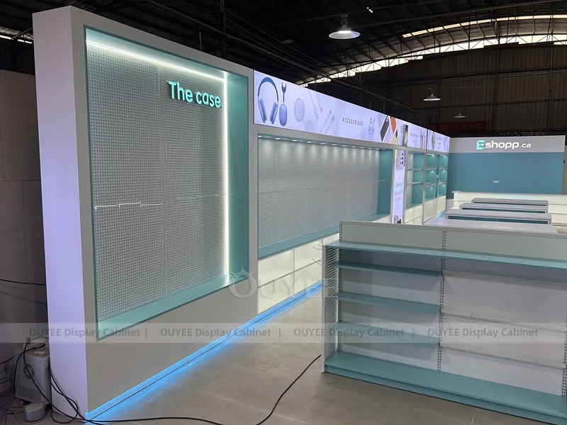 Teal And Blue Glass Phone Display Fixture - الصورة 6
