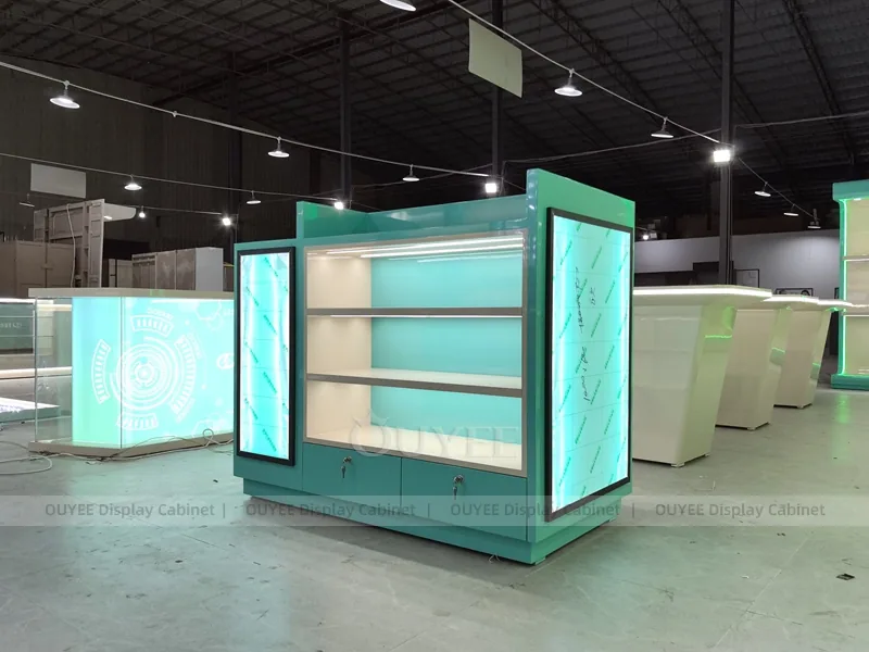 Teal And Green Glass Phone Display Fixture - Image 6