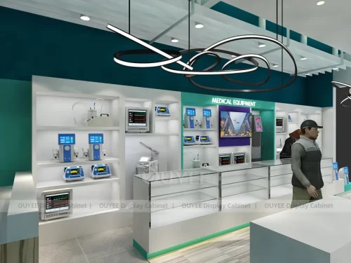 Teal Medical White Service Pharmacy Counter Display