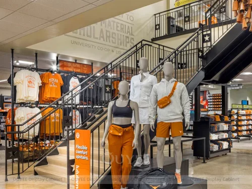University Team Stair Merchandising Display System 01