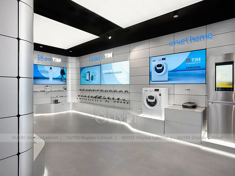White And Blue Complete Phone Store Fixture