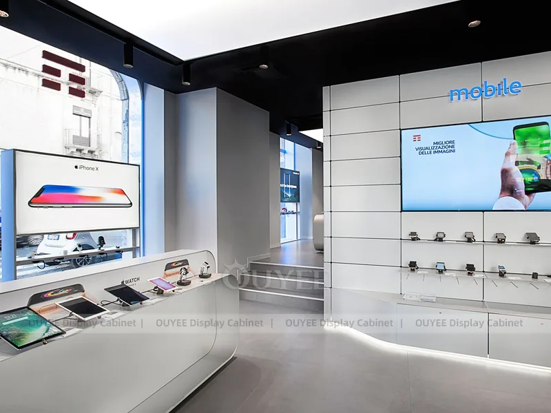 White And Blue Complete Phone Store Fixture - Image 2