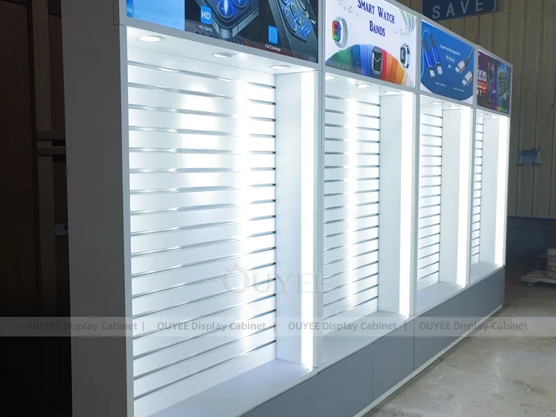White And Blue LED Phone Display Fixture