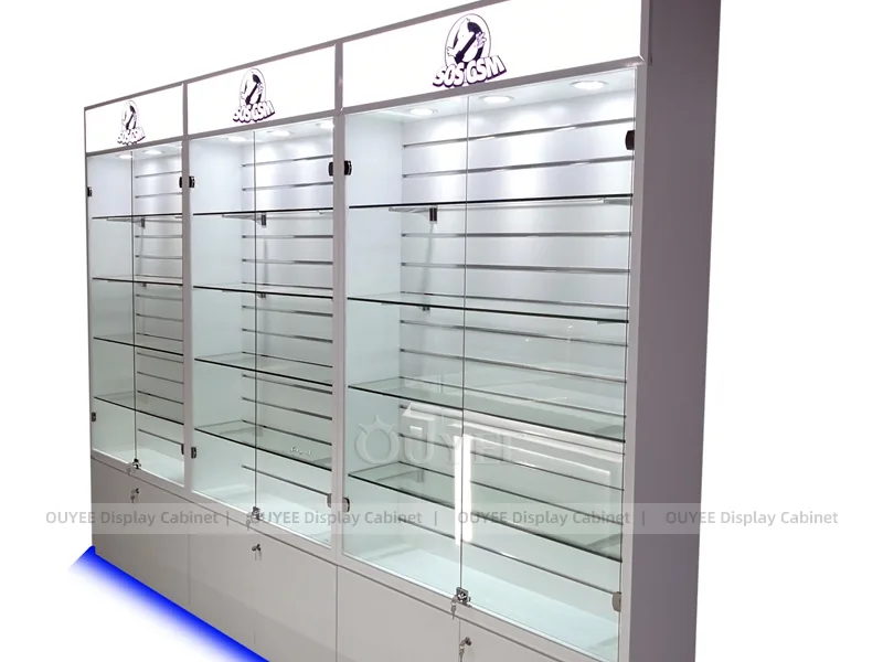 White And Blue LED Phone Display Fixture