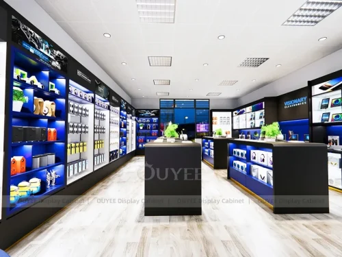 White And Blue LED Phone Display Fixture