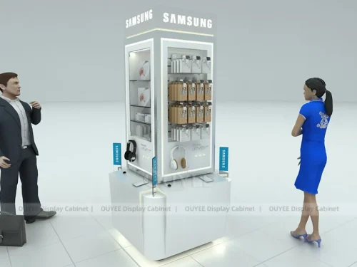 White And Blue LED Phone Display Fixture