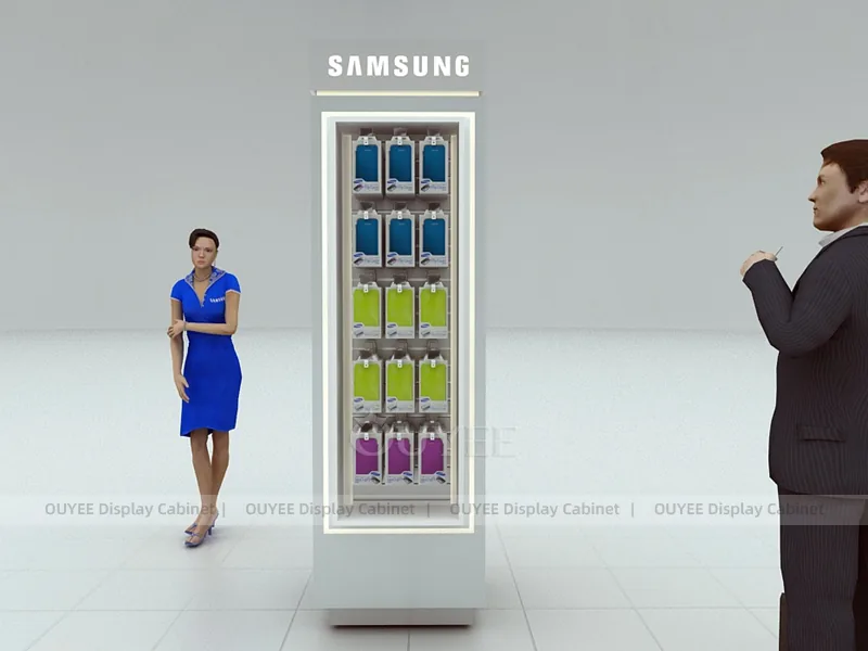 White And Blue LED Phone Display Fixture - الصورة 5