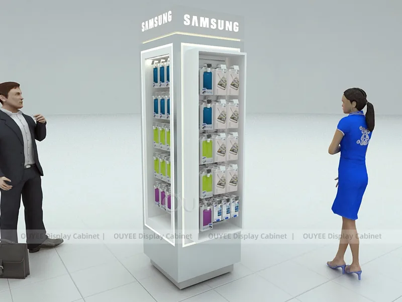 White And Blue LED Phone Display Fixture - الصورة 6