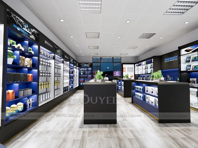 White And Blue LED Phone Display Fixture