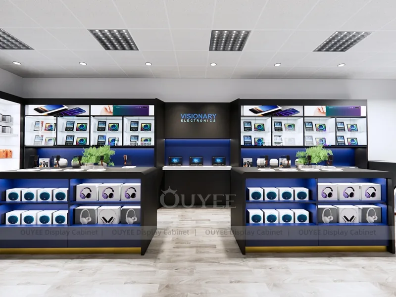 White And Blue LED Phone Display Fixture - الصورة 3