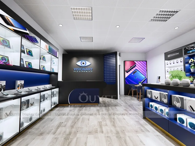 White And Blue LED Phone Display Fixture - الصورة 4
