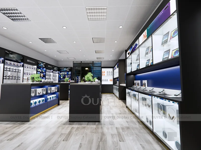 White And Blue LED Phone Display Fixture - الصورة 5