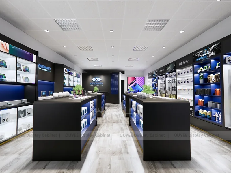 White And Blue LED Phone Display Fixture - الصورة 8